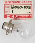 Nos 1975-76 Genuine Kawasaki Headlight Bulb 6V 35/35W Oem 92069-078. Fixed Price $16.39.