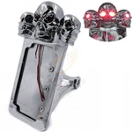 Chrome Side Mount License Plate Frame W/ Skull Led Brake Tail Light 7/8" 1" Axle. Fixed Price $69.99.