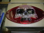 Harley Custom Chopper Bobber Cateye 3 Skull Taillight Lens Red & Clear. Fixed Price $17.99.