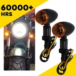 2X Black Mini Bullet Turn Signals Amber Lights For Harley Chopper Motorcycle. Fixed Price $15.99.