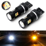 White/amber High Power 16-SMD 7443 Switchback Led Bulbs For Turn Signal Lights. Fixed Price $18.99.