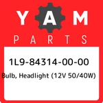 1L9-84314-00-00 Yamaha Bulb, Headlight (12V 50/40W) 1L9843140000, New Genuine Oe. Fixed Price $22.74.