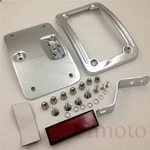 Htt Motorcycle Chrome Laydown Curved License Plate Bracket Holder W/mount Kit. Fixed Price $25.00.