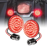 Black 2" 1156 Rear Bullet Red Led Turn Signal Tail Light Kit For Harley Davidson. Fixed Price $29.99.