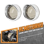 Chrome Turn Signal Light Visor Trim Ring Smoke Lens For Harley Sportster Dyna. Fixed Price $9.99.