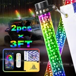 2X 3FT Thick Led Whip Spiral Chasing Rgb Fat Lights For Can Am Polaris Rzr. Fixed Price $141.54.