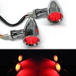 Motorcycle Chrome Led Bullet Brake Blinker Turn Signal Tail Light Red For Harley. Fixed Price $18.99.