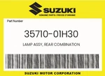 Suzuki Genuine Lamp Assy, Rear Combination 35710-01H30. Fixed Price $288.51.