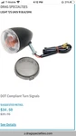 Drag Specialties Universal Turn Signal Matte Black Smoked Lens. Fixed Price $19.99.