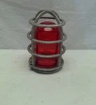 Vintage Pyle National Red Glass Light With Crouse Hinds Cage. Fixed Price $85.00.