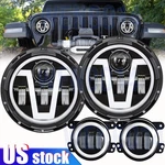 Pair 7" Led Halo Headlights & 4INCH Fog Drl Kit Ford Wrangler Jk Lj Tj. Fixed Price $59.99.