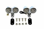Chrome Oval Tail Lamp Assembly Red And Amber Led For Harley Davidson By V-twin. Fixed Price $143.90.