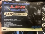 Cyron Lighting Motorcycle Headlight Led Retrofit Kit, Part Number ABH4K-A6K. Fixed Price $45.00.