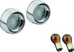 Kuryakyn Deep Dish Bezels With Smoke Lenses And Amber 2-CIRCUIT Bulbs 2270. Fixed Price $79.99.