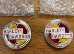 Harley-davidson Fuel Tank Emblems 1957 Vintage Style Red Gold Round Biker Hd Htf. Fixed Price $189.00.