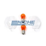 Suzuki Front/rear Clear Turn Signal Lenses W/ Amber Bulbs. Fixed Price $24.45.