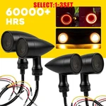 Black Motorcycle Bullet Led Turn Signal Lamps Smoked Len Amber Red Blinker 4-12X. Fixed Price $43.69.