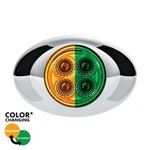 4 Amber/green Double Fury Clearance Marker Led Light W/ Chrome Bezel -clear Lens. Fixed Price $17.99.