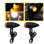 2PC Mini Bullet Amber Turn Signals For Harley Motorcycle Chopper Bobber Black. Fixed Price $15.99.