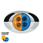4 Amber/blue Double Fury Clearance Marker Led Light W/ Chrome Bezel - Lens. Fixed Price $17.99.