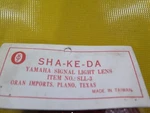 Vintage Sha-he-da Yamaha Red Blinker Flasher Light Lens SLL-3 (5D1-2). Fixed Price $9.00.