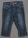 UL11467 **zenim** Mid-low Natural Waist Capri, Cropped Womens Jean Shorts SZ4. Fixed Price $18.00.