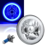 5-3/4" Blue Cob Smd Led Motorcycle Crystal Clear Halo Headlight Fits: Harley. Fixed Price $53.12.