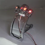 Chrome Curve Side Mount License Plate Bracket W/ Skull Led Tail Light 7/8" 1" Ax. Fixed Price $85.99.