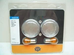 Rear Turn Trim Ring Kit Clear Lens 69755-04 Harley Bullet Style Signals. Fixed Price $32.99.