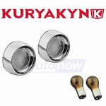 Kuryakyn 2270 Deep Dish Bezels With Smoke Lenses And Amber 2-CIRCUIT Bulbs Tr. Fixed Price $71.99.