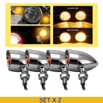 8PCS Motorcycle Amber Chrome Bullet Turn Signals/tail Light Mini Front Rear Drl. Fixed Price $85.48.
