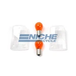 Suzuki Front/rear Clear Turn Signal Lenses W/ Amber Bulbs. Fixed Price $21.85.