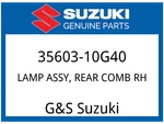 Suzuki Oem Part 35603-10G40 Lamp Assy, Rear Comb Rh. Fixed Price $242.76.