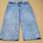 Rewash Jeans Juniors 7 Blue Mid Rise Acid Wide Leg Cropped Denim Pants. Fixed Price $14.99.