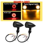 Black Motorcycle Bullet Turn Signal Lamps Smoked Len Amber Red Blinker 2-6X. Fixed Price $45.97.