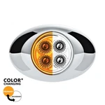 4 Amber/white Double Fury Clearance Marker Led Light W/ Chrome Bezel-clear Lens. Fixed Price $17.99.