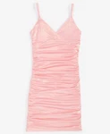 With Jules Big Girls Metallic Ruched Mini Dress - Light/pastel Pink Xl. Fixed Price $52.80.