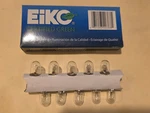 (10 Pcs) Eiko 1820, T3-1/4 Miniature Bayonet Lamp, 28V, 0.1A, Bass 175-1130-181. Fixed Price $15.00.