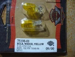 Harley Yellow Light Bulbs 1PR. 75198-01. Fixed Price $8.00.