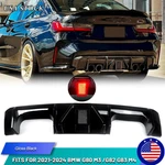 For 21-24 Bmw M3 M4 G80 G82 G83 Rear Bumper Diffuser Lip W/led Light Gloss Black. Fixed Price $146.97.