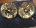 Front Headlights Jeep CJ7 Harley Davidson Logo. One Pair. Fixed Price $95.00.