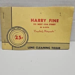 Harry Fine Lens Cleaning Tissue Famous Nyc Photographer Mid Century 115 W 45TH. Fixed Price $25.00.
