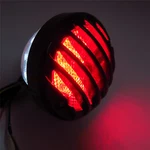 Httmt Motorcycle Black Plastic Grille Ribbed Round Led Tail Brake Light Red Lens. Fixed Price $14.25.