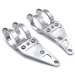 Chrome Fork Ear Headlight Mount Brackets Motorcycle Chopper Cafe Racer 35MM. Fixed Price $24.82.