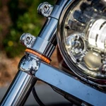 Custom Dynamics Auxiliary Amber Turn Led Fork Wrap Around Lights - Chrome/clear. Fixed Price $149.95.