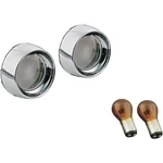 Kuryakyn Deep Dish Bezels With Lens - Amber Bulbs 2270. Fixed Price $75.03.