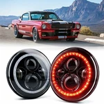 Ford Mustang 1965-1978 Pair 7INCH Red Led Headlights Drl Halo Ring Angel Eye. Fixed Price $89.99.