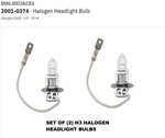 Drag Specialties Halogen Headlight Bulbs PK22S (H3) 35 W- (set) 2001-0374. Fixed Price $14.99.