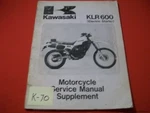Kawasaki Klr 600 B1 Electric Starter Motorcycle Serv Man Supp #99924-1063-51. Fixed Price $34.90.