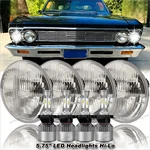 4PCS For-chevy Chevelle 1964-1970 5.75" 5-3/4 Led Headlights Hi-lo Beam Halo. Fixed Price $99.42.